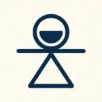 Symbolische Darstellung von Gleichgewicht als minimalistisches Icon – steht für innere Balance und Stabilität, zwei zentrale Vorteile von Yoga