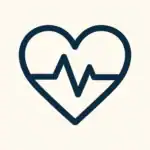 Minimalistisches Herzsymbol mit Herzschlaglinie – steht für die positive Wirkung von Yoga auf das Herz-Kreislauf-System und symbolisiert einen wichtigen Yoga Effekt auf die Herzgesundheit.