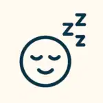 Minimalistische Darstellung eines schlafenden Gesichts mit geschlossenen Augen und ZZZ-Symbolen – steht für besseren Schlaf durch Entspannung und zeigt, wie Yoga Kurse Online zur Schlafverbesserung beitragen können.