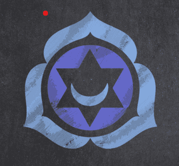 Symbol des Stirnchakras in Indigo – Ajna Chakra, auch drittes Auge genannt, als Energiezentrum für Intuition, innere Weisheit und Klarheit. Illustration für den Blogartikel „Was ist ein Chakra“.