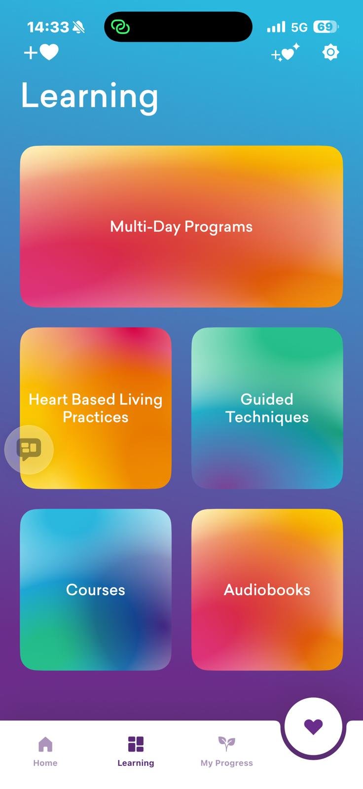 HeartMath Inner Balance Erfahrungen: Fortschrittsübersicht der App mit Sitzungen, Trainingsminuten, Kohärenz-Punkten und Praxis-Streaks.