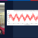 HRV Biofeedback Messung mit inkohärenter Herzrhythmuskurve. Das Diagramm zeigt unregelmäßige Herzratenvariabilität (HRV) während normaler Atmung und verdeutlicht den Zusammenhang zwischen Atmung, Herzrhythmus und Nervensystem.